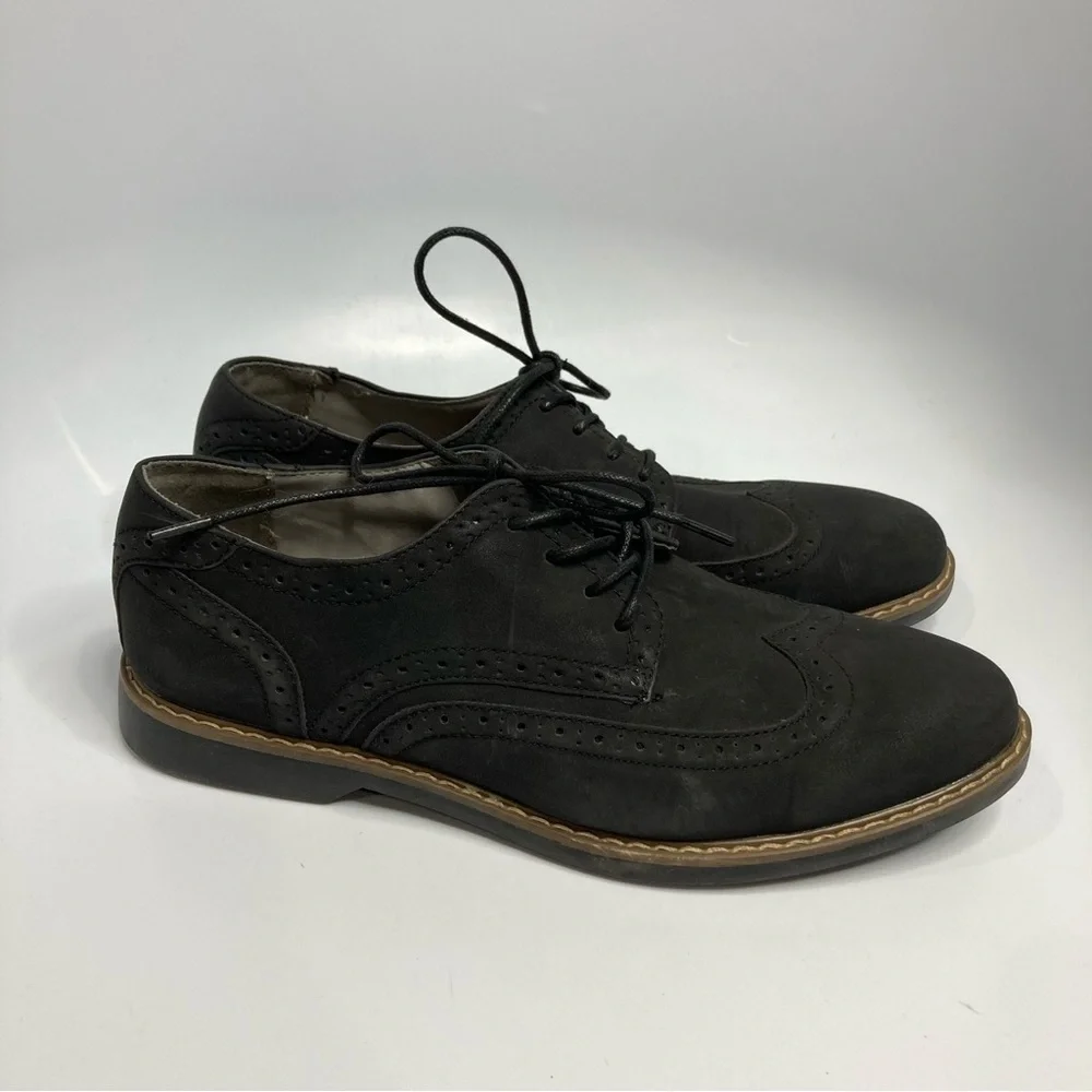Reserved footwear wingtip shoes‎ faux suede black size 9.5